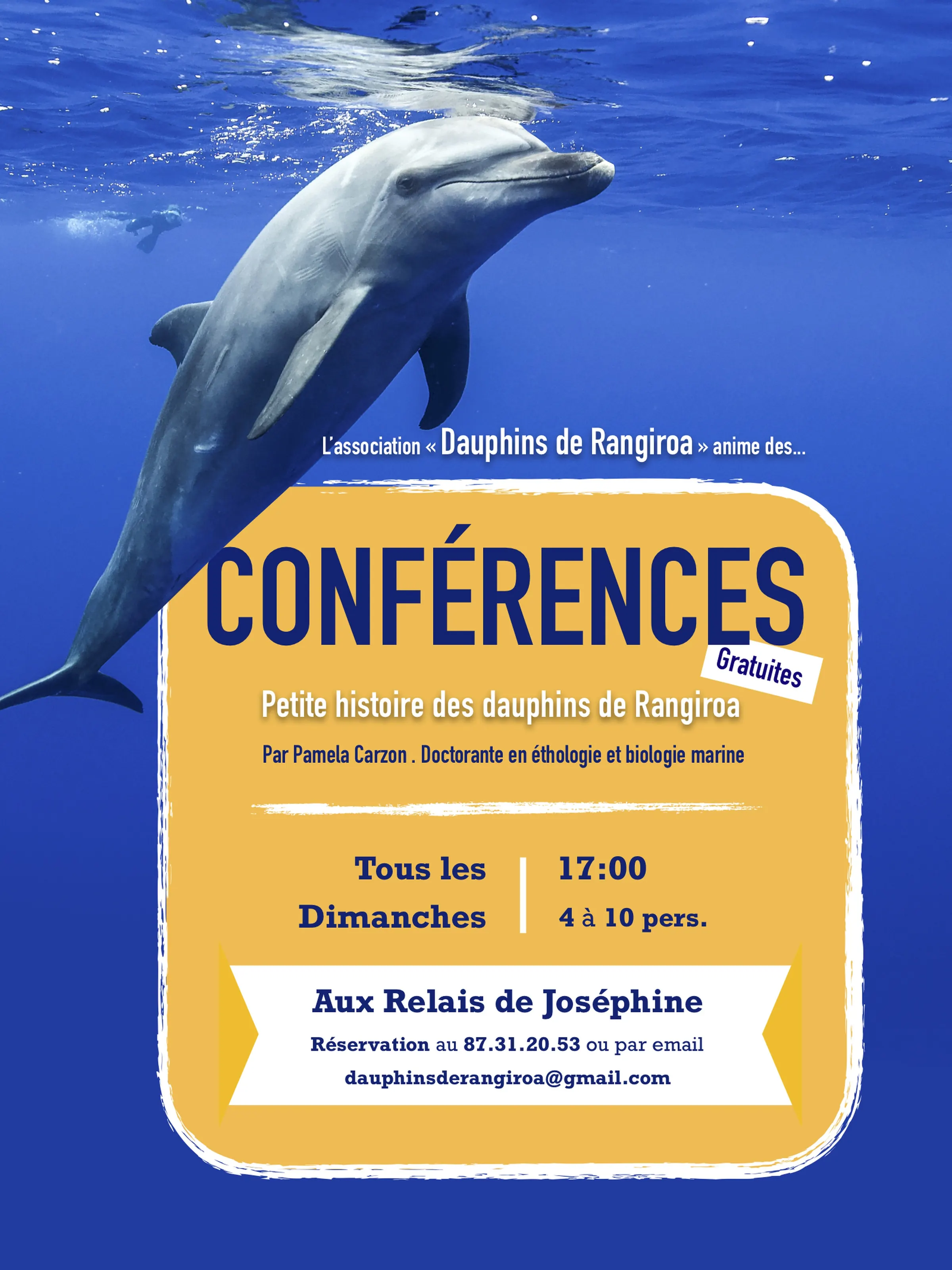 Come attend a conference on the bottlenose dolphins of Rangiroa!